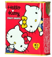 Леденцы Сакума "Хэллоу Китти" ассорти (8 фруктовых вкусов: клубника, ананас, лимон, апельсин, яблоко, дыня, виноград, персик) в жест/банке, Sakuma Seika 75г, Япония